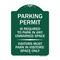 Signmission Parking Permit Is Required to Park in ANY Unmarked Space Visitors Must Park in Visito, GW-1824-23400 A-DES-GW-1824-23400 - alternate 1